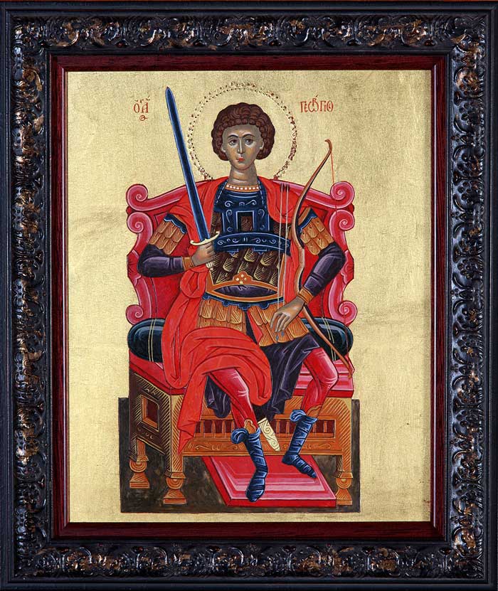 St George enthroned